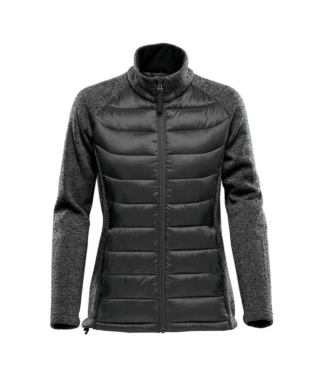 Womens/ladies Narvik Hybrid Soft Shell Jacket Black Dolphin Heather Stormtech-1
