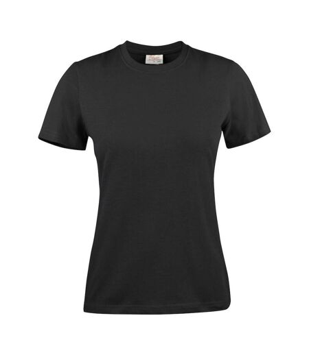 Womens/ladies Heavier Pro T-shirt Black Printer