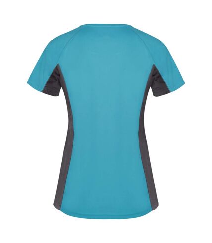 T-shirt shanghai femme turquoise vif / anthracite Roly