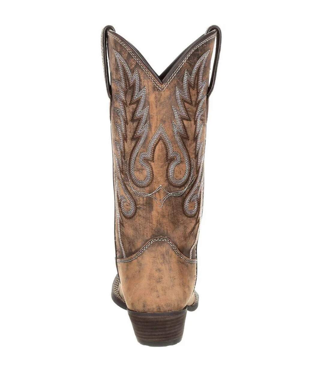Womens/ladies dream catcher distressed full grain leather cowboy boots brown Durango-2