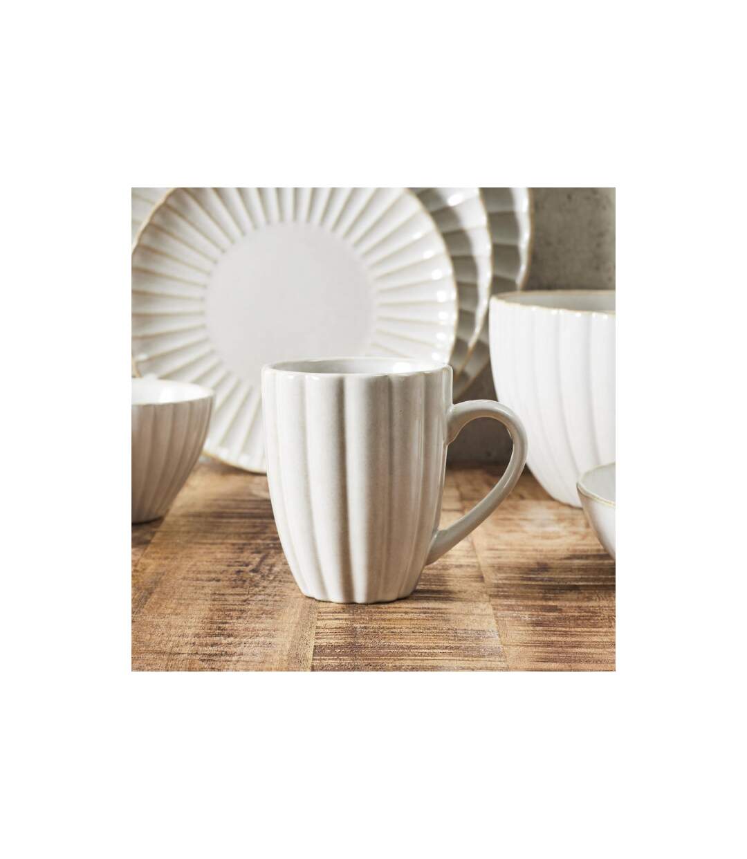 Lot de 6 Mugs en Céramique Vlora 30cl Beige-4