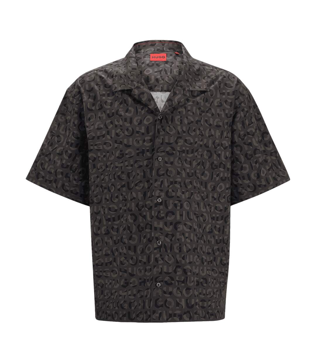 Mens Print Oversized Shirt Black Hugo-1