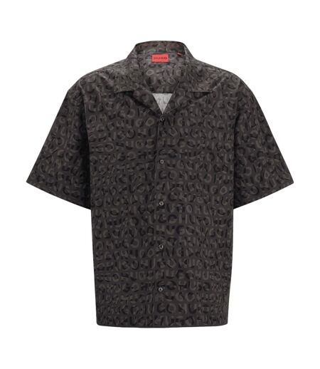 Mens Print Oversized Shirt Black Hugo