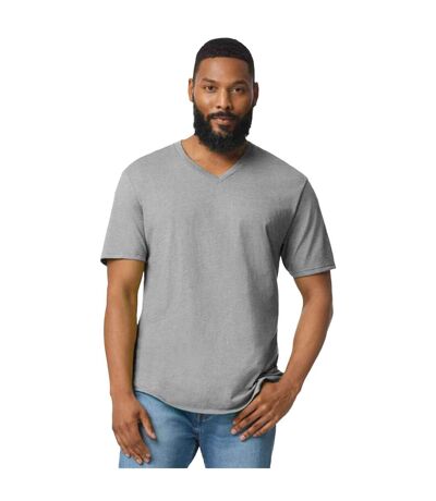 Mens softstyle v neck t-shirt sport grey Gildan