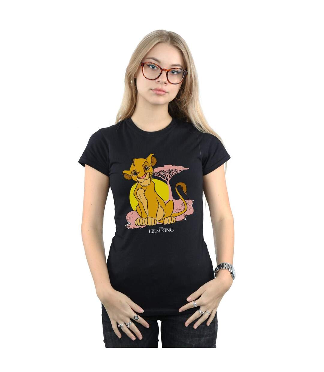 Disney T-shirt en coton pastel Simba du Roi Lion Femme/Ladies (Noir) - UTBI48145-2