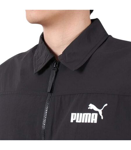 Mens Collared Coach Jacket Black Puma