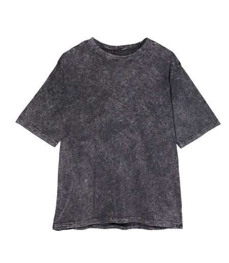 T-shirt Motif/style Délavé À L'acide Homme Gris Noir Build Your Brand