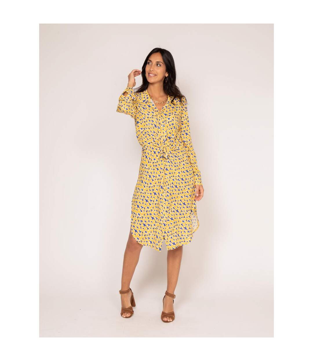 Robe chemise longue motifs IGIRL - Dona X Lisa-1