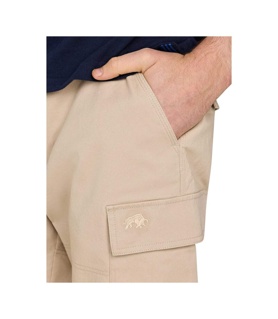 Short À Poches Classic Homme Brun Clair Raging Bull-4