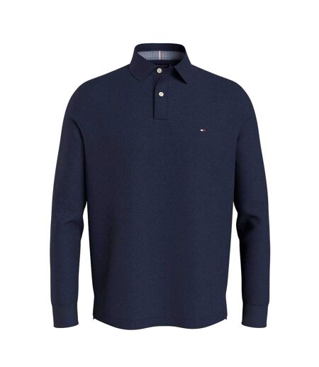 Polo Manches Longues Motif/style Logo Homme Bleu Ciel Tommy Hilfiger