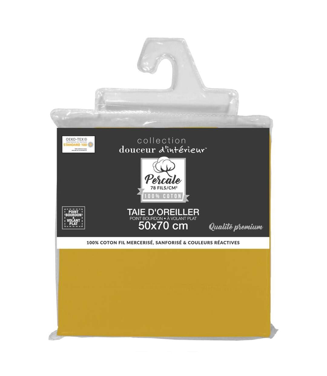 Taie d'Oreiller Percaline 50x70cm Ocre-4