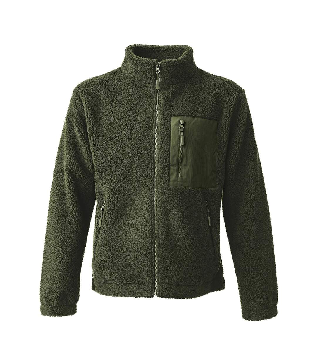 Unisex Adult Borg Fleece Jacket Olive Green Ravine-1