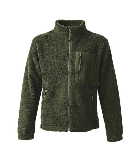 Unisex Adult Borg Fleece Jacket Olive Green Ravine