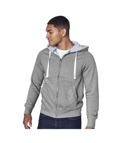 Sweatshirt À Capuche Et Fermeture Zippée Homme Gris Foncé Awdis