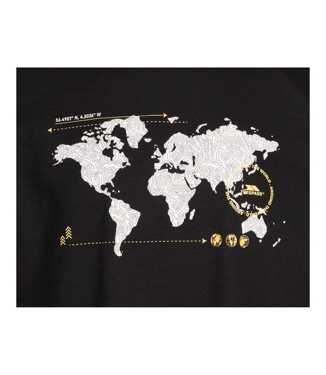 Mens Ohio Map Tp75 T-shirt Black Trespass-3