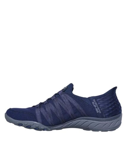 Womens/ladies breathe easy roll with me casual shoes navy Skechers