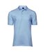 Mens luxury stretch pique polo shirt light blue Tee Jays