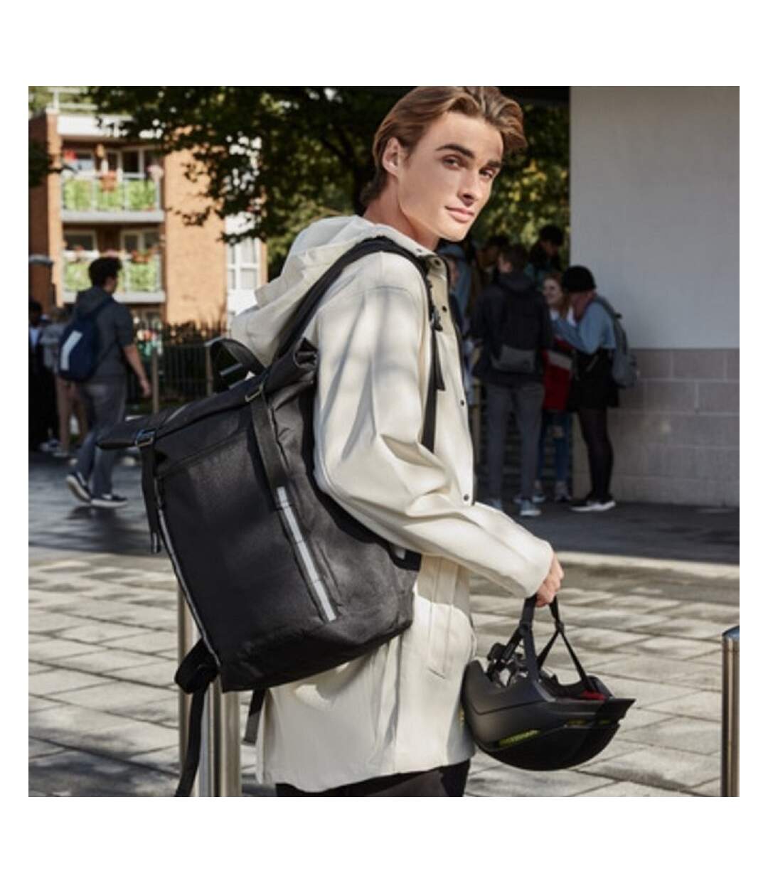 Urban Commute Roll Top Backpack One Size Black Quadra-1