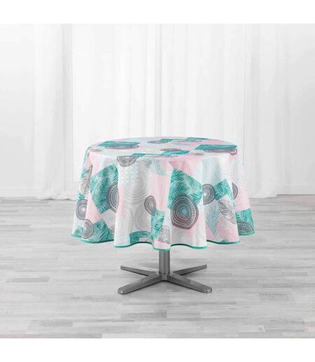 Nappe Antitache Ronde Peachy 180cm Bleu & Rose