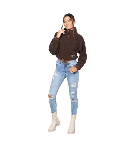 Sweat À Capuche Kimora Femme Marron Lily Lane