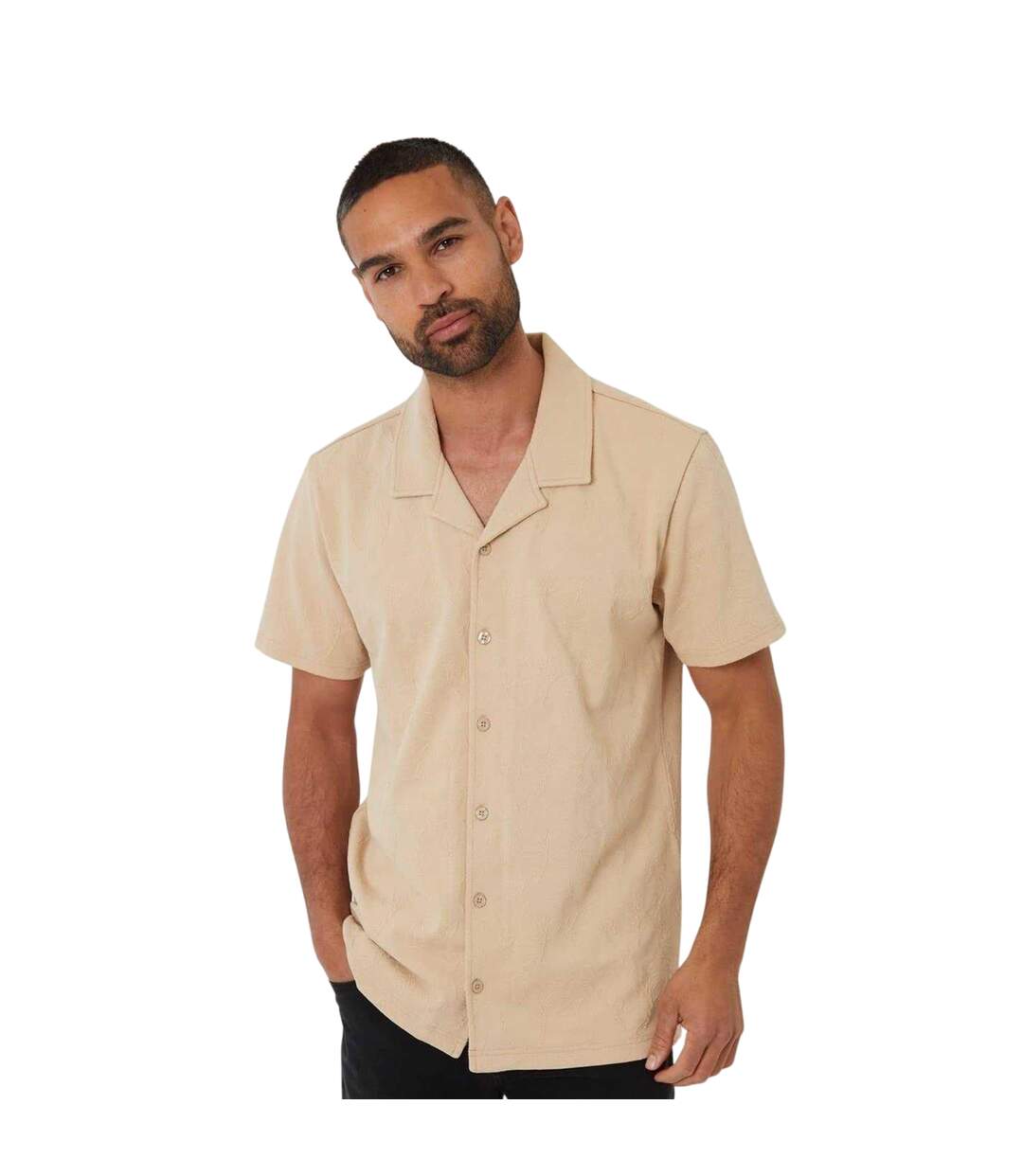 Mens Darvel Short-sleeved Shirt Stone Threadbare-2