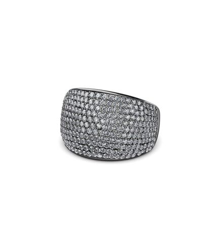 Bague Glamour Metal - Argenté et Gris Anthracite