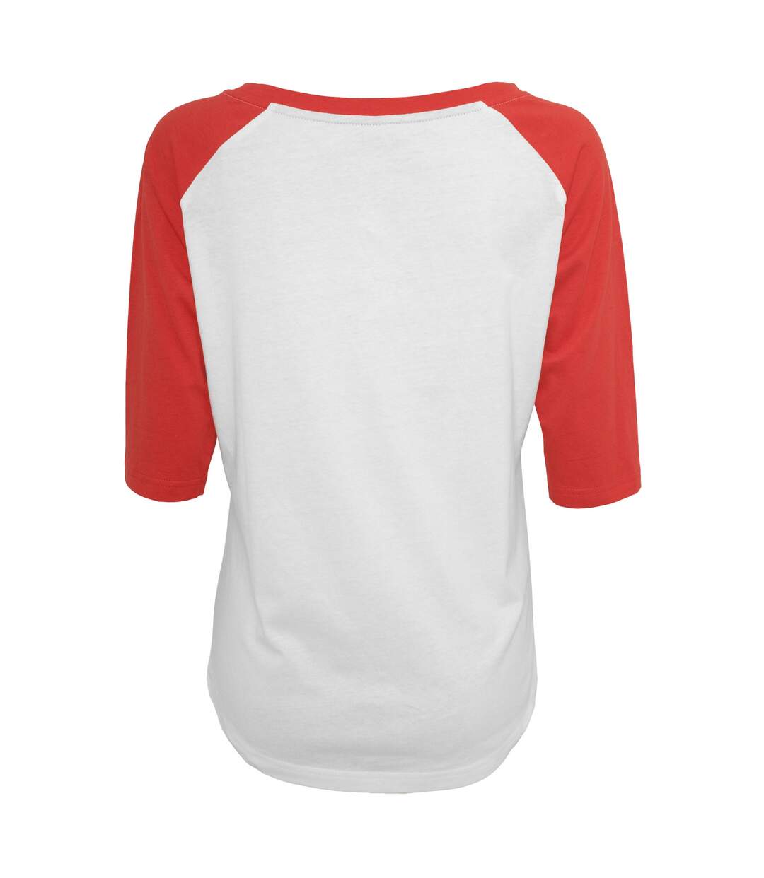 T-shirt Manches Raglan Motif/style Contrasté Femme Blanc Rouge Build Your Brand-2