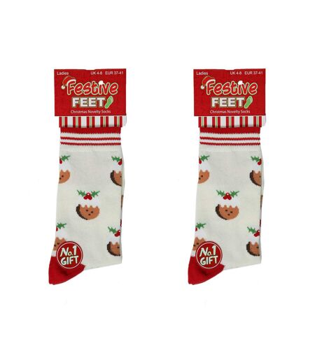 Ladies Festive Feet Christmas Novelty Socks