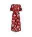 Robe Portefeuille Motif/style Floral Femme Rouge Mela London-2