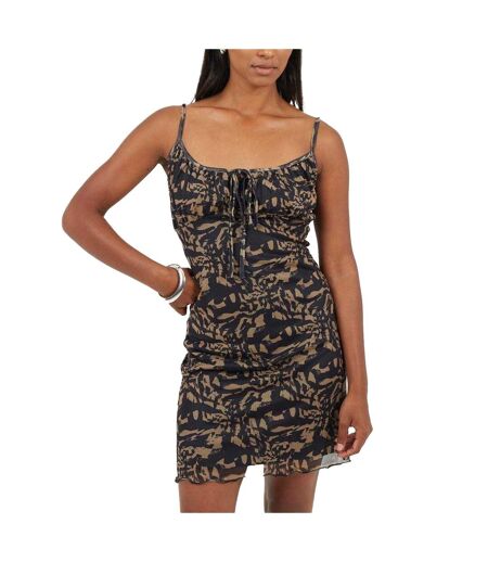 Robe Courte Femme Beige Noir Brave Soul