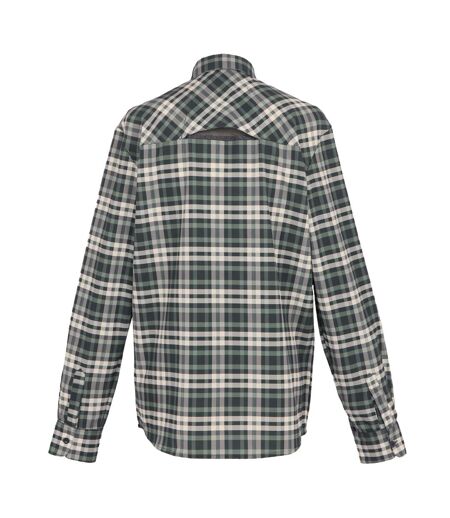 Mens checked packaway long-sleeve travel shirt chemise de voyage à manches longues à carreaux vert agave Regatta