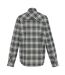 Mens checked packaway long-sleeve travel shirt chemise de voyage à manches longues à carreaux vert agave Regatta