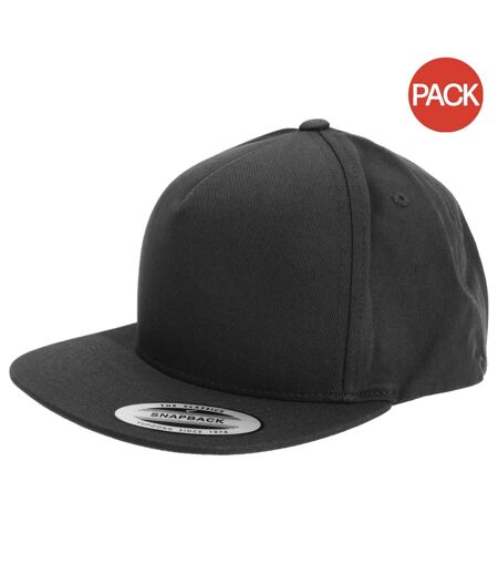 Lot de 2  casquettes classiques flexfit adulte noir Yupoong