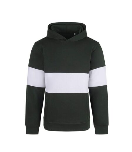 Mens Heavyweight Panelled Hoodie Bottle White Front Row