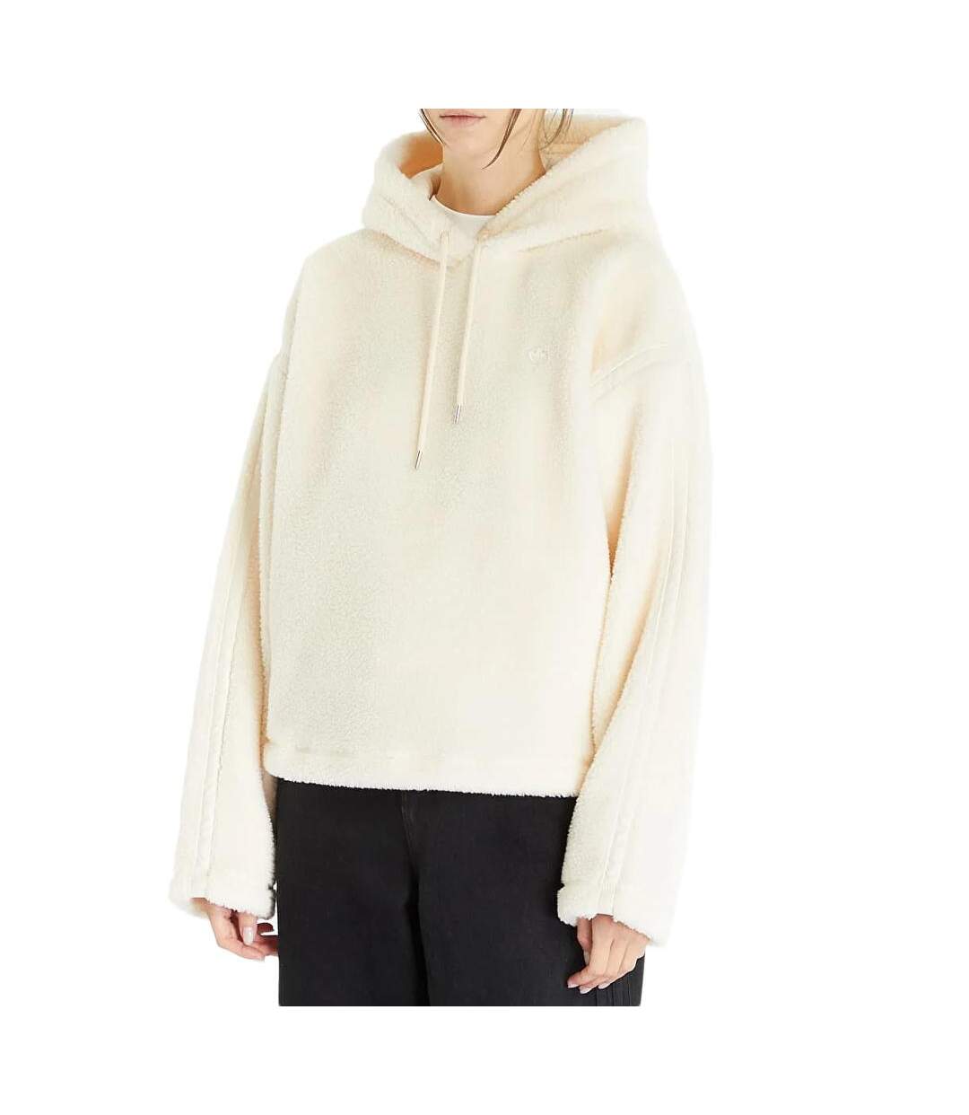 Sweat à capuche Ecru Femme Adidas Sherpa - S-1