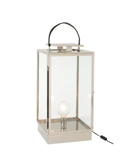 Lanterne en Verre Rosalinda 76cm Argent