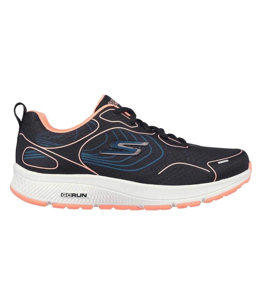 Womens/ladies Everyday Neutral Road Shoes Black Coral Skechers-3