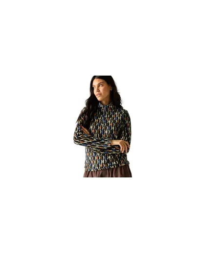 Womens/ladies Orla Kiely Oval Half Zip Fleece Top Navy Multicoloured Regatta