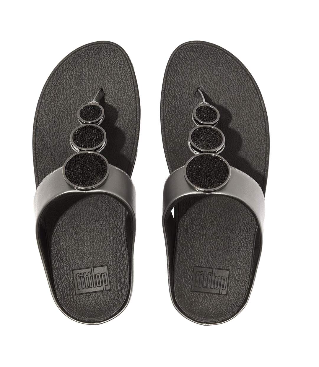 Sandales Motif/style Cercle Halo Femme Noir Étain FitFlop-4