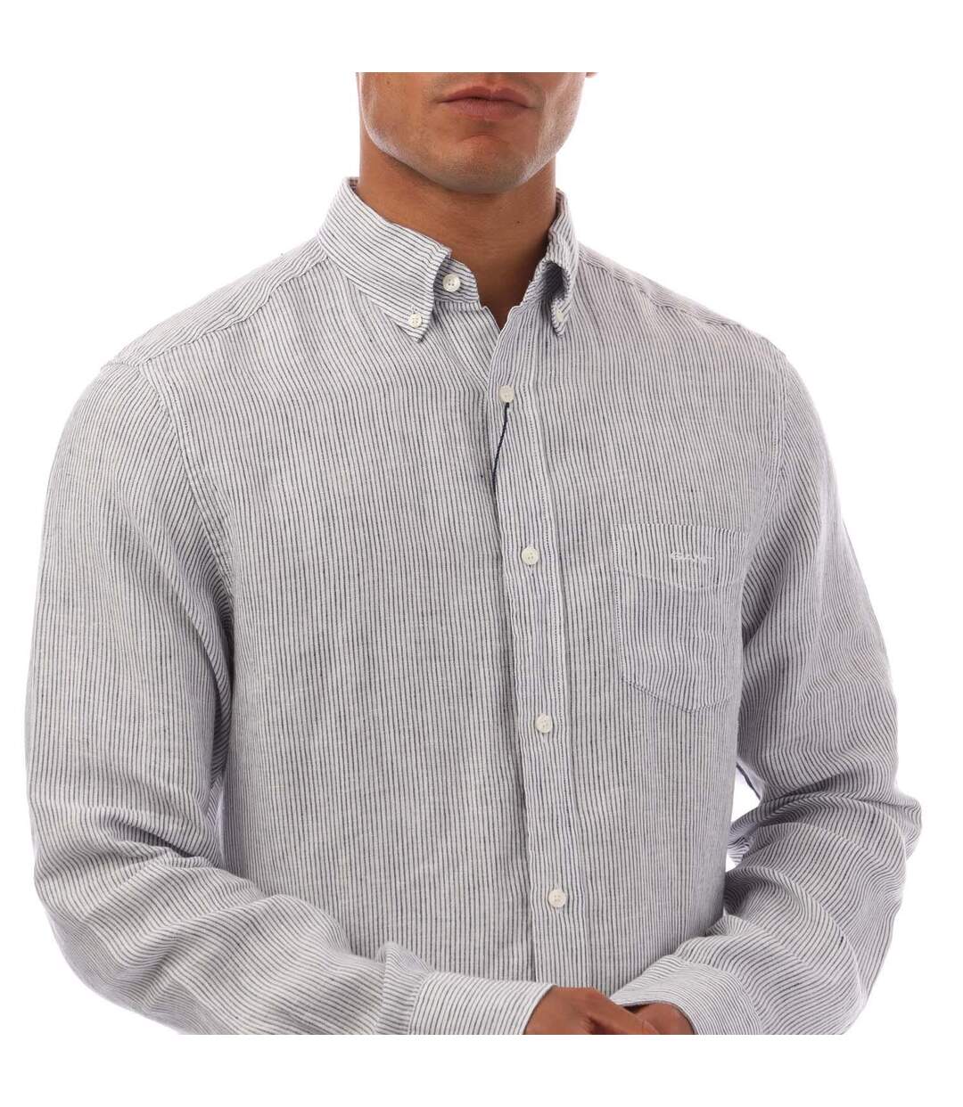 Chemise Style À Rayures Homme Blanc Gant-4