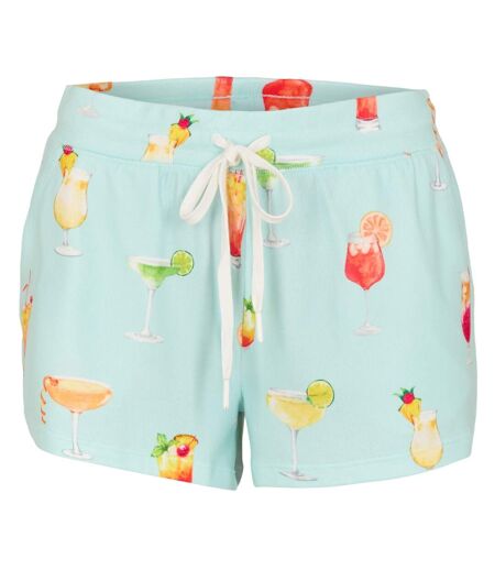 Womens/ladies Let´s Drink About It Jersey Relaxed Fit Lounge Shorts Aqua Multicoloured PJ Salvage