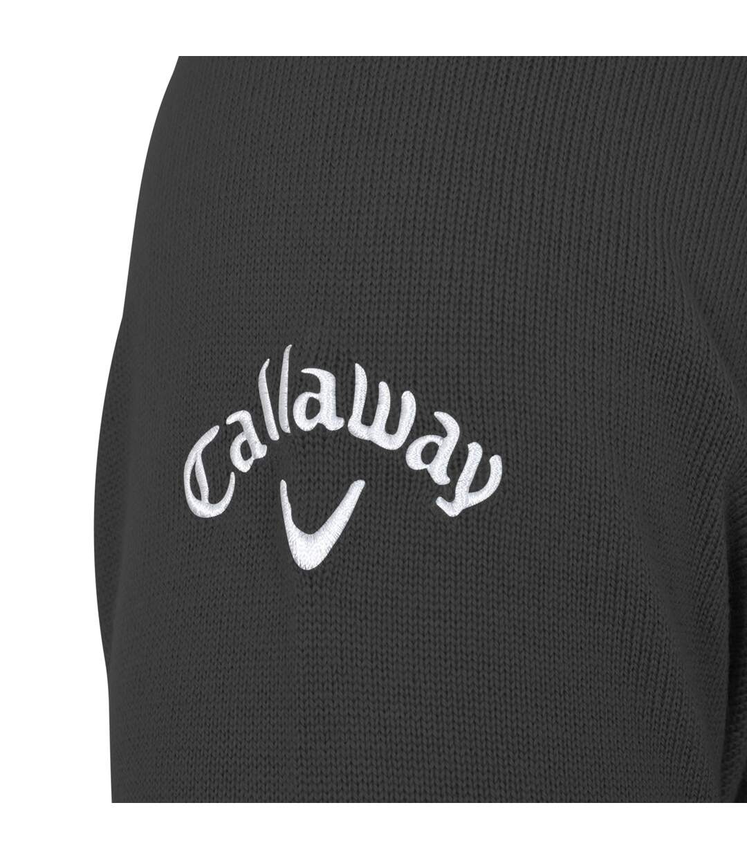 Callaway Mens Ribbed V Neck Merino Sweater (Black Onyx) - UTRW6253-3