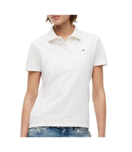 Polo blanc femme tommy hilfiger slim essential