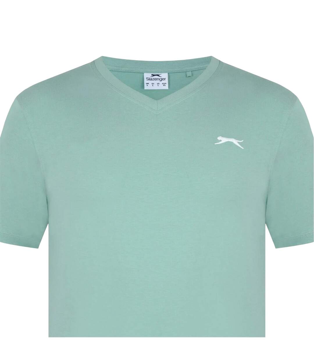 Mens Embroidered Logo Cotton T-shirt Pistachio Slazenger-3