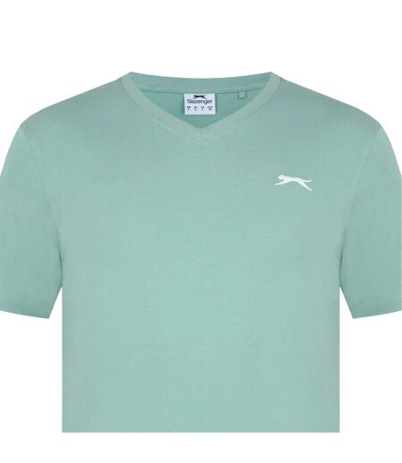 Mens Embroidered Logo Cotton T-shirt Pistachio Slazenger