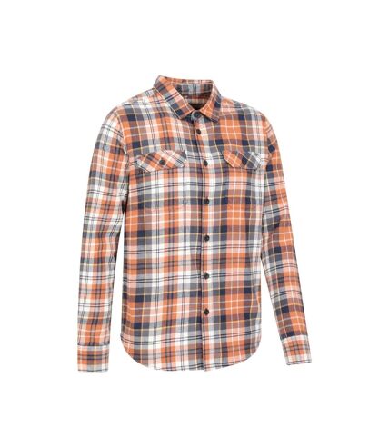 Mens trace flannel long-sleeved shirt orange Mountain Warehouse