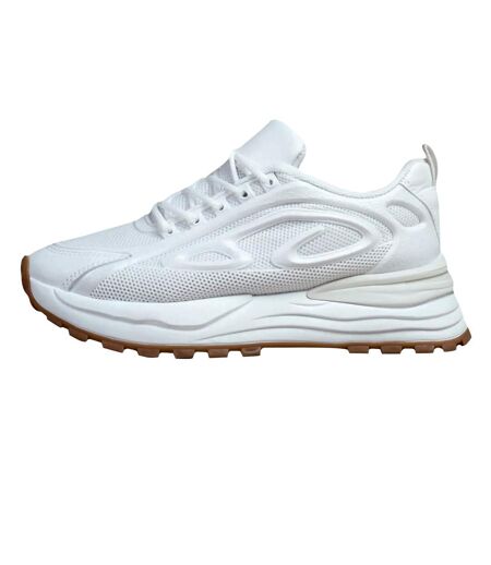 Womens/ladies mars lines chunky lace up trainers white Where´s That From