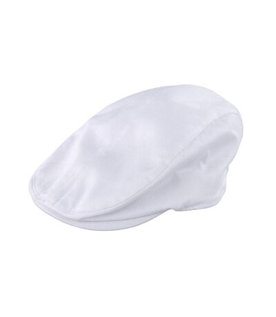 Gatsby herringbone flat cap white Result Headwear