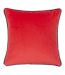 Frieze piped velvet cushion cover 43cm x 43cm blue/coral Furn