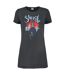 Womens/ladies Necropolitan Ghost T-shirt Dress Charcoal Amplified-1